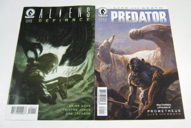 Aliens Defiance & Predator Life And Death Preview Ashcan Set DARK HORSE COMICS