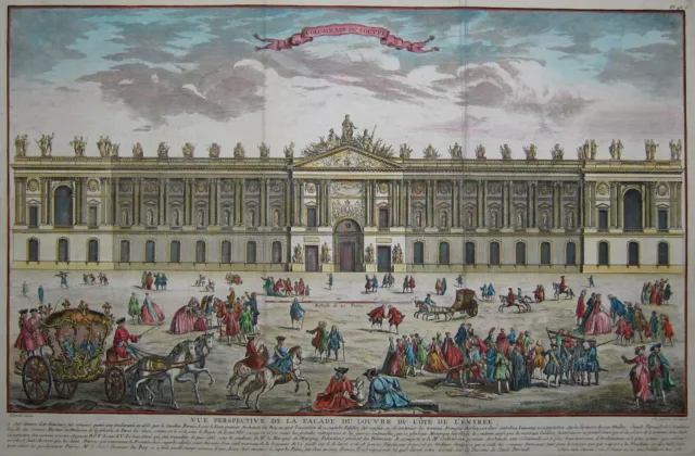 Paris - Vue Perspective de La Facade Of Louvre - Blondel/Charpentier 1761