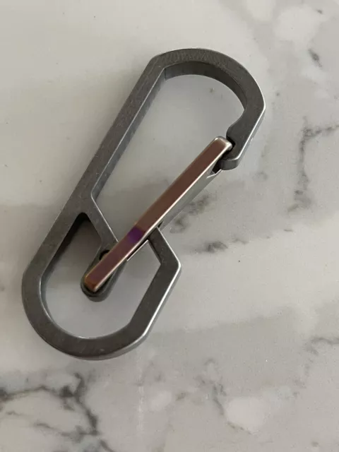 Titanium Carabiner Clip, EDC Keychain, Key Ring, Green Anodized w/Purple  Hues