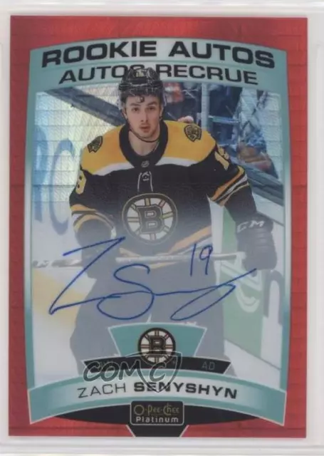 2019 O-Pee-Chee Platinum Autos Red Prism /50 Zach Senyshyn #R-ZS Rookie Auto RC