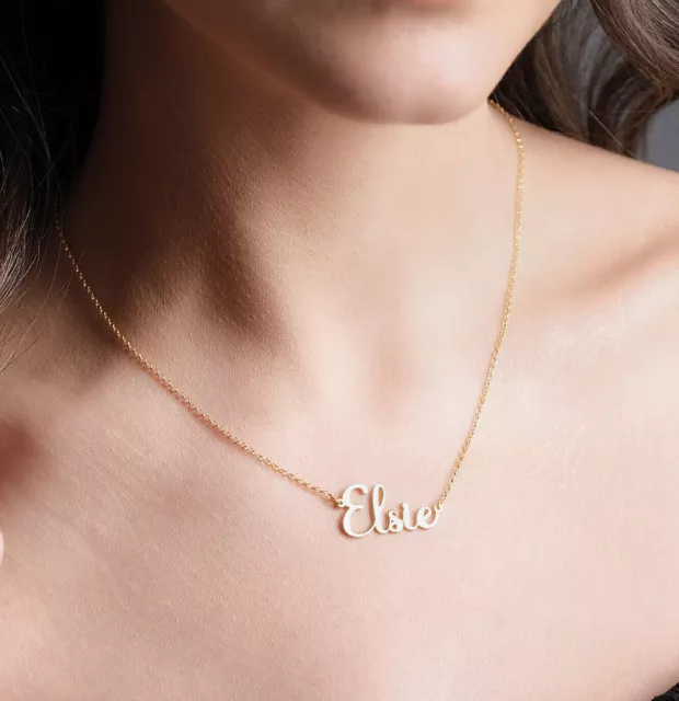 Name Necklace Personalised Sterling Silver Gold Arabic Gift for Her Mother Girls