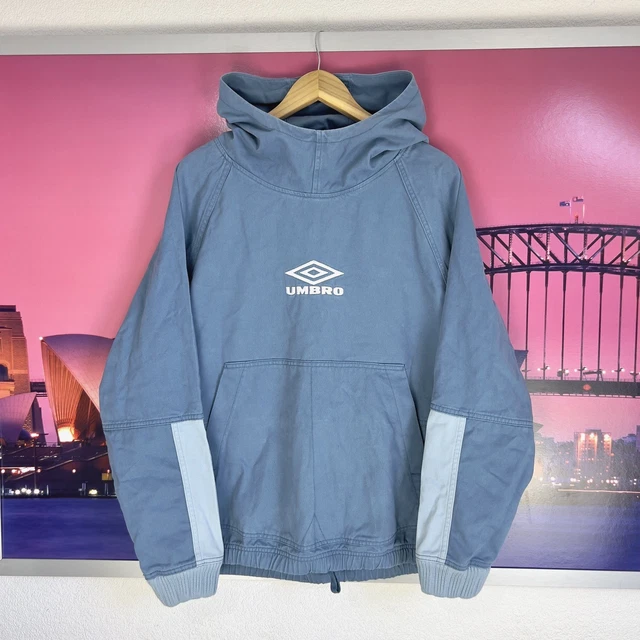 UMBRO VINTAGE 90S Maine Road Hooded Drill Top Liam Gallagher Oasis