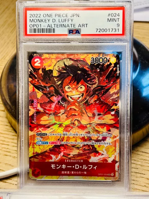 One Piece Monkey D. Luffy OP01-024 Alternate Art PSA 9 Japanese Card