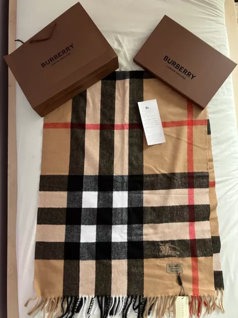 BURBERRY GRAND MEGA Classique Carreaux 100 charpe Cachemire