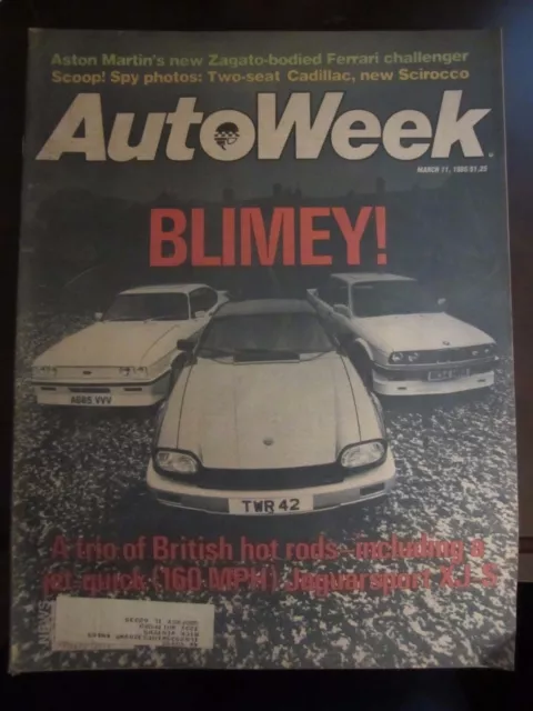 Autoweek Magazine March 11 1985 British Hot Rods Jaguar XJ-S BMW