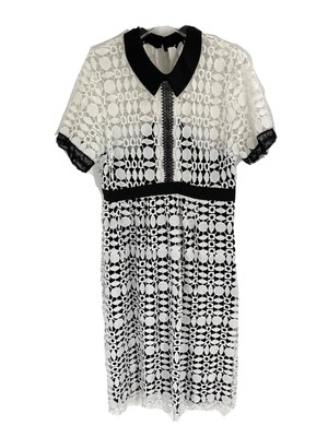 Liza Lux Modcloth Lace Dress Sz XL NWT Black White Peter Pan Collar Midi