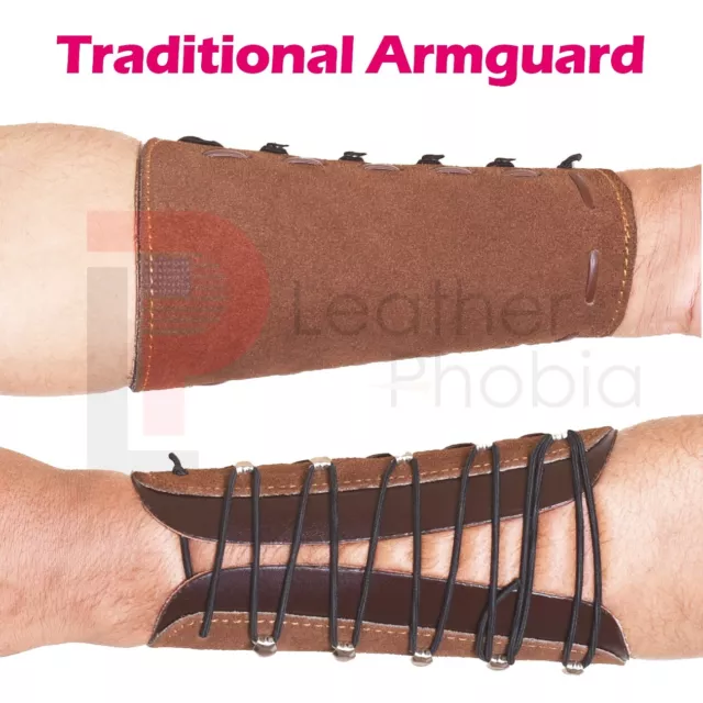 Leather Archery Arm Guard Traditional Bow Longbow Recurve Bow Forearm Protector