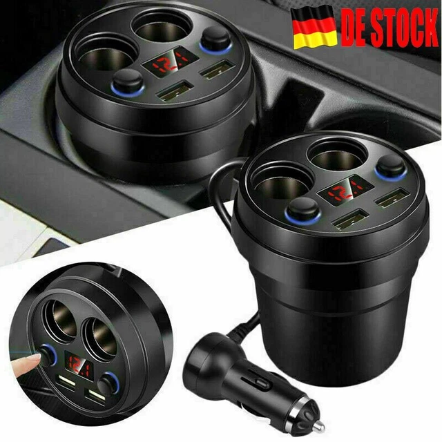 KFZ Zigarettenanzünder Verteiler 2-Fach Auto Ladegerät Adapter 2 USB Steckdos