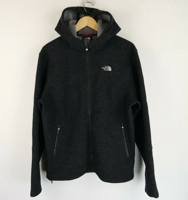 The north Face Mens Fleece Lined knit Zip Jacket Black SZ Medium (G4157)