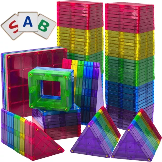 100 Piece Magnetic Building Blocks Magnetic Tiles STEM 3D Magnet Toys for Kids