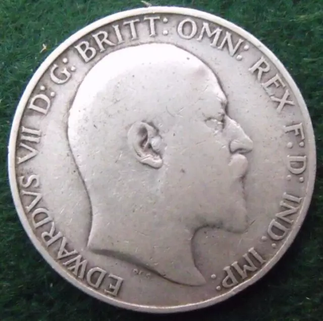 1910 EDWARD VII SILVER FLORIN / TWO SHILLINGS  ( .925 Silver ) 2s Coin.   373