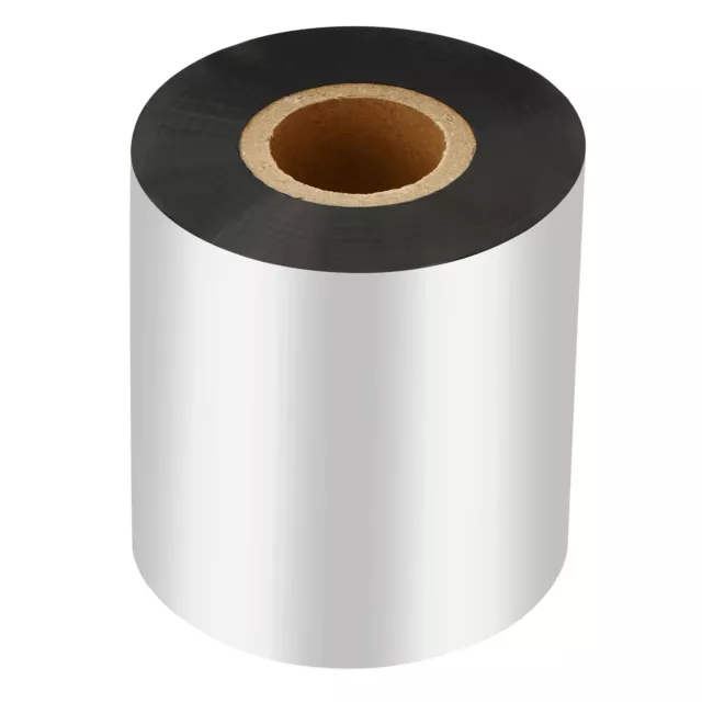 2.36"x918' Wax Thermal Transfer Ribbon, 1 Roll 1" Core Ink Out Ribbon, Black