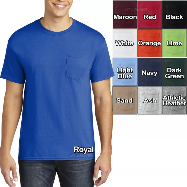 BIG AND TALL Mens TShirt With Pocket Heavy Cotton XL4XL, LT XLT 2XLT