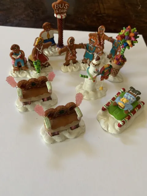 Lemax Christmas Sugar n Spice Village Gingerbread  Figurines & access lot of 9