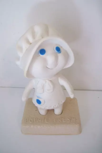 Vintage 1972 Poppie Fresh Pillsbury girl.  6" tall with original marked stand