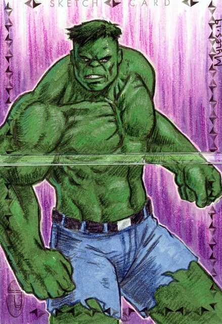 2019 UD Marvel Premier Booklet Dual Sketch 1/1 Myles Wohl Hulk JS
