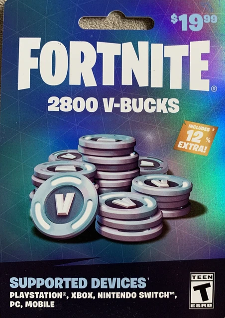 FORTNITE 2800 V-BUCKS + 12% Extra PlayStation XBOX NINTENDO SWITCH PC MOBLE
