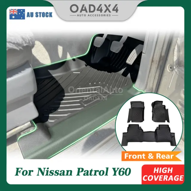 5D TPE Door Sills Covered Floor Mats for Nissan Patrol Y60 GQ Series 1988-1997