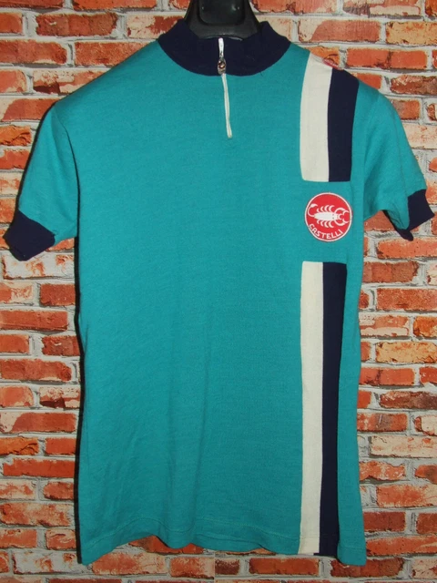 Maillot Vélo Haut Cyclisme Bibliotheque Erotique Vintage 70'S Châteaux 80% Laine