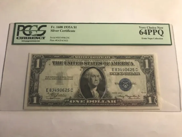 1935 A $1 Silver Certificate FR 1608 PCGS 64 PPQ Ernie Nepa Collection
