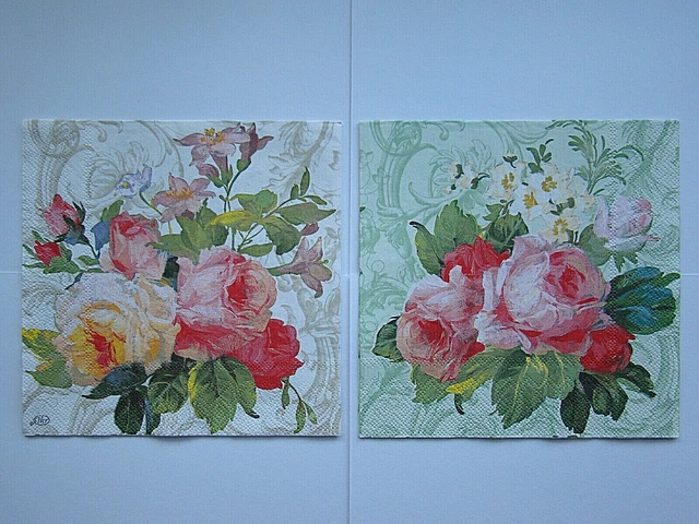 Servietten Serviettentechnik Decoupage Motivservietten Blumenbouquet 2 Stück