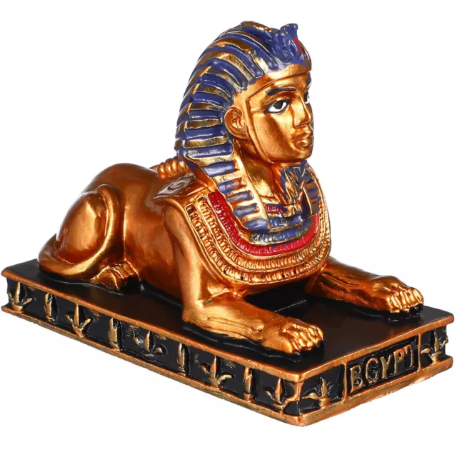 Ägyptische Götter Androsphinx Statue, Harz, Schwarz-Gold, Tischdekoration-LD