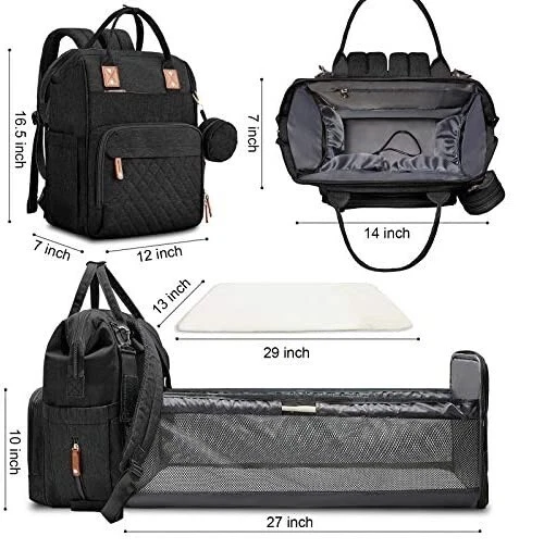 Baby Diaper Bag Backpack, Changing Station Multifunctional Waterproof Portable