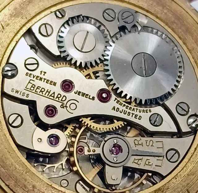 Eberhard Art Deco Solid Gold 18K 0,750 Orologio Uomo Vintage Watch Montre Uhr 5