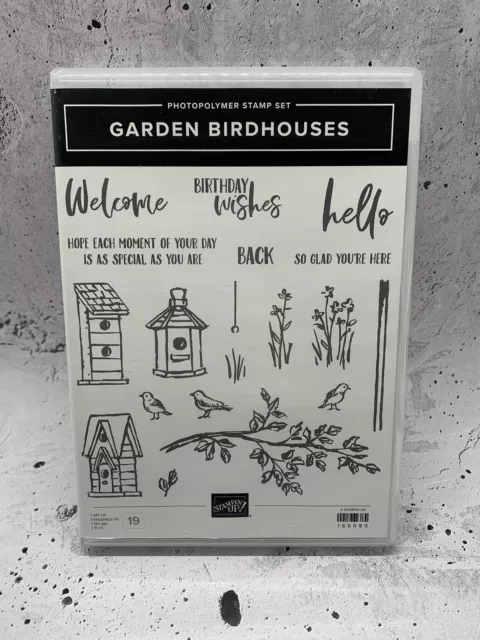 Retired Stampin' Up ® Garden Birdhouses Stamp Set