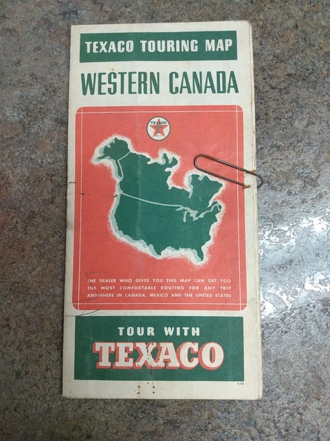 Vintage 1930's Texaco Western Canada Touring Map (LL)