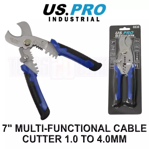US PRO INDUSTRIAL 7" Multifunctional Strip, Cut & Crimp Cable Cutter 1 - 4mm
