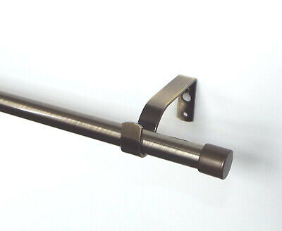Gardinenstange 16 mm Metall schwarz mit Kugel ab 100 bis 600 cm Winkelhalter 