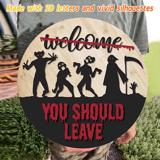 Horror Welcome Sign Farmhouse Theme 3D Halloween Horror Welcome Sign Innovative