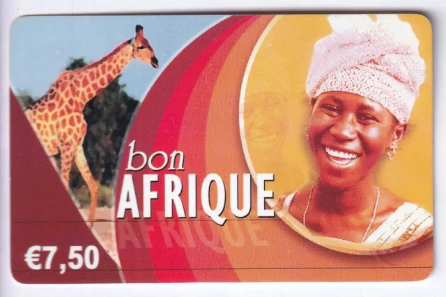 France Telecarte / Phonecard  Prepayee .. 7€50 Bon Afrique Girafe Giraffe +N°