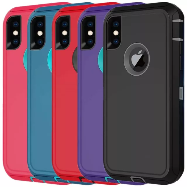 For iPhone XS XR MAX Shockproof Defender Hard Case Cover W/Belt Clip & Screen