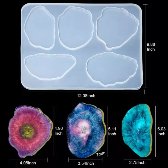 Geode Untersetzer Silikonform für Kunstharz / Epoxidharz Formen Gießform Resin