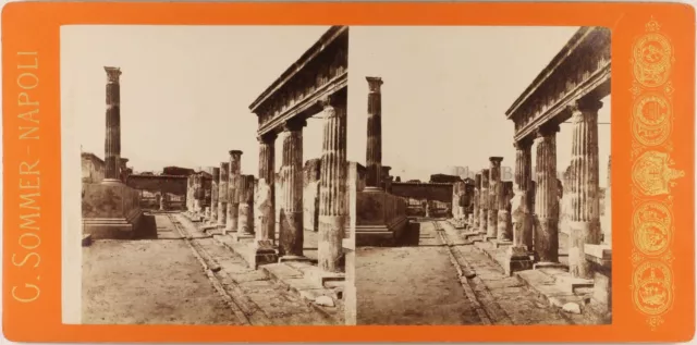 Italien Pompei Foto Giorgio Sommer c1865 Stereo Vintage Albumin PL35tn16