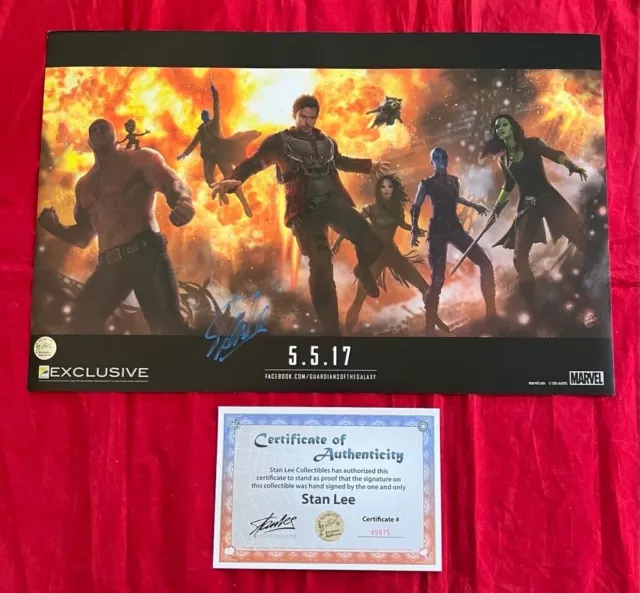 Guardians of the Galaxy SDCC Exclusive Litho Signed by Stan Lee w/ COA! Marvel!!