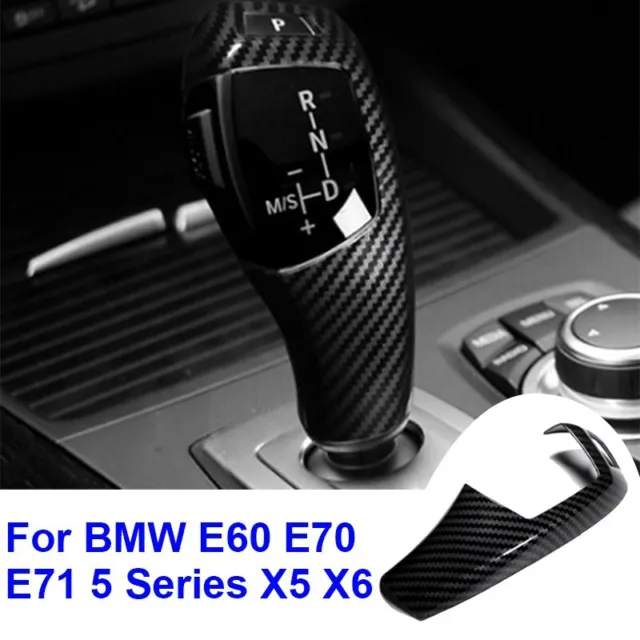 Auto Carbonio Fibra Cambio Pomello Cover Orlo per BMW E60 E70 E71 5 SeriesX5 X6