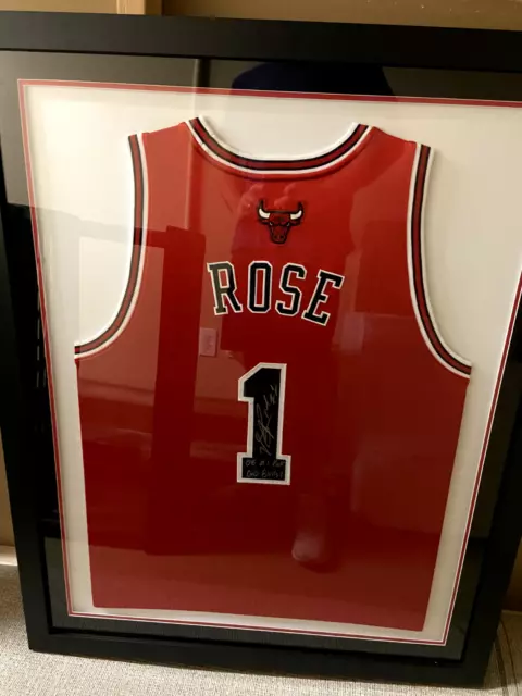Derrick Rose Autographed Jersey Framed