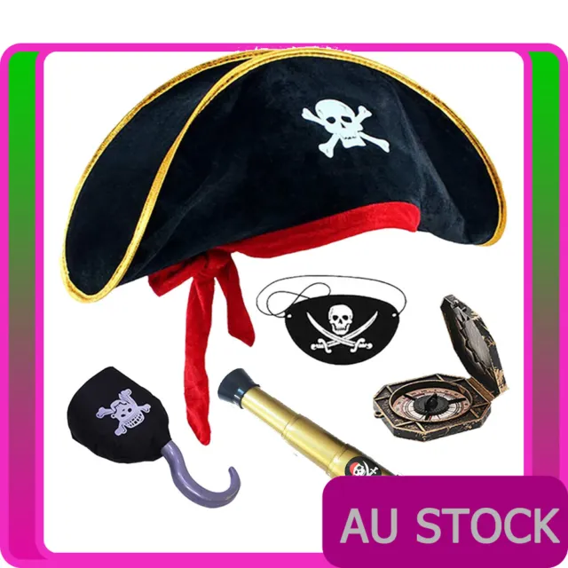 Adult Child Pirate Of The Caribbean Captain Costume Accessories Set Jack Sparrow