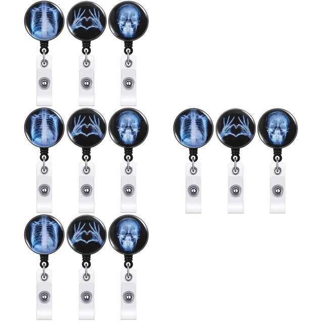 12 pièces Cadeaux radiologie Porte-bobine d'insigne Porte-Badge rétractable