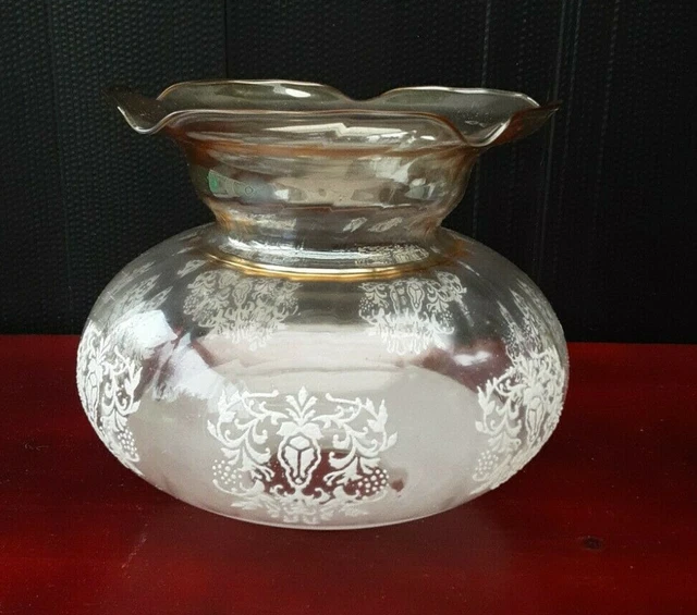 OBUS ANCIEN globe tulipe lustre lampe Pâte de verre marmoréen EUR 65,00