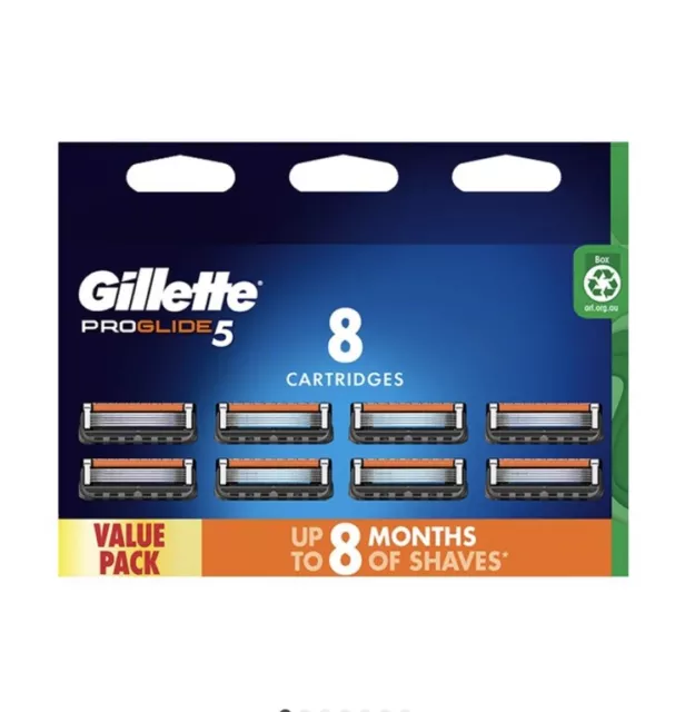 2xGenuine Gillette Fusion5 Value Pack 8 Shaving Blades Cartridges Fusion 5