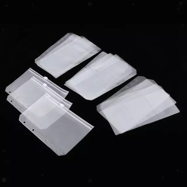 12pcs Zipper Folders Storage Bags Loose Leaf 6 Holes Binder