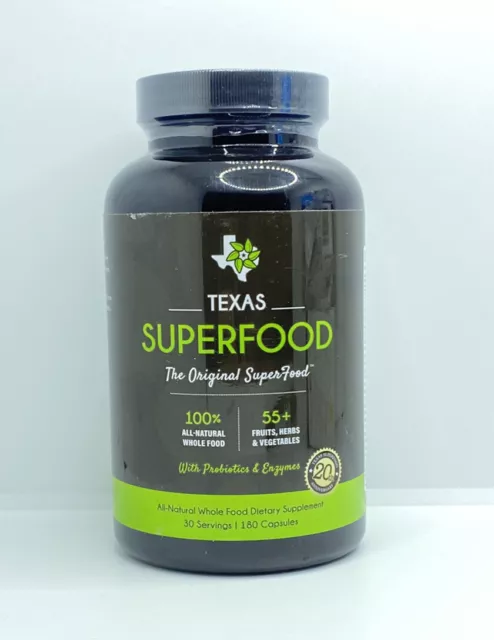 TEXAS SUPERFOOD Dietary Supplement - 180 Capsules - EXP 10/2023 NEW/SEALED