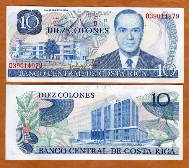 Costa Rica, 10 Colones, 2-10-1985, P-237b, Ch. UNC   Obsolete Denomination