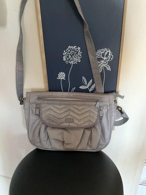 LUG Samba Crossbody Bag Convertible Shoulder Purse Gray ~ RFID Adjustable