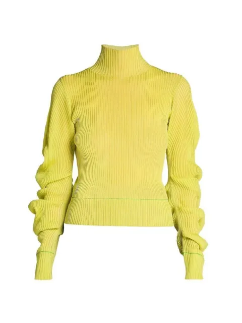 Bottega Veneta Spiral High Neck Sweater - 100% Silk - Green - Large