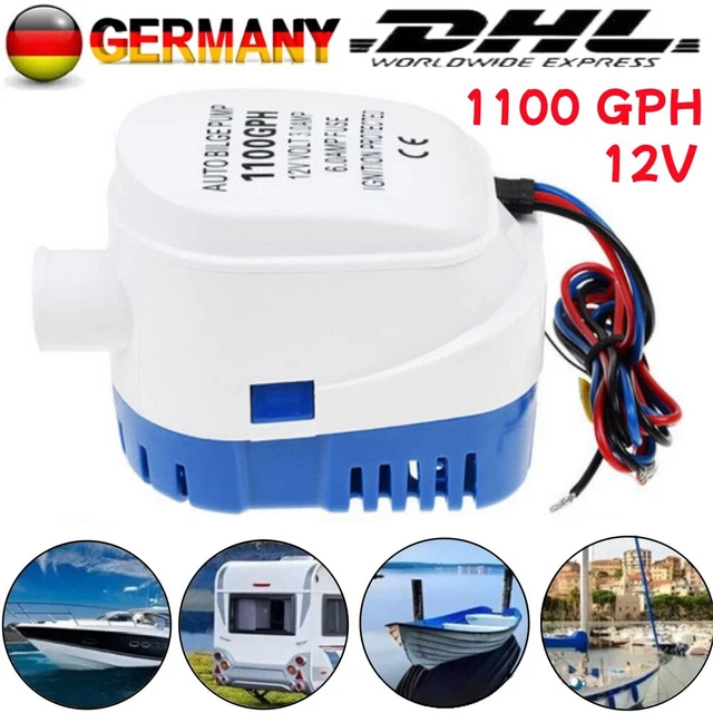 AUTOMATIK BILGE PUMPE Bilgenpumpe Bilgepumpe Lenzpumpe 12V 1100GPH Mit
